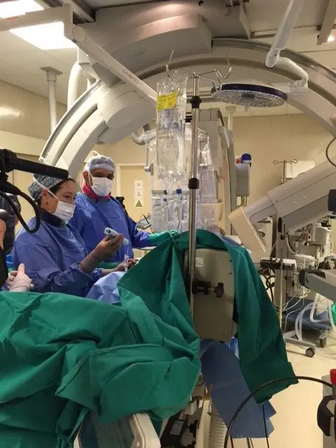 Dr Gopal and his team during the first commercial series of implants in Africa
